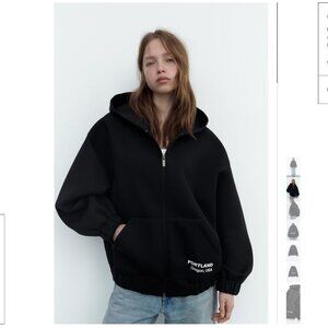 ZARA HOODIE MADE OF DENSE SYNTHETIC FABRIC Size S NEW WITH TAG!